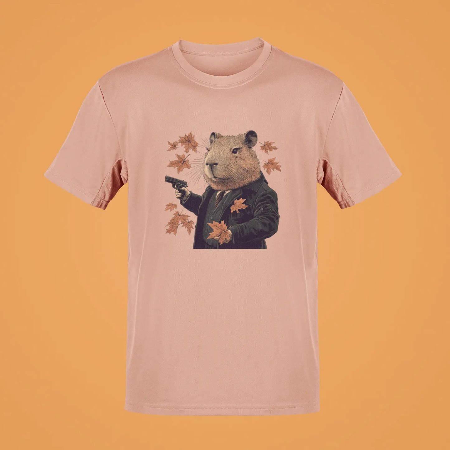 Capybara Fall Action Tee – Unique Casual Wear for Men and Women