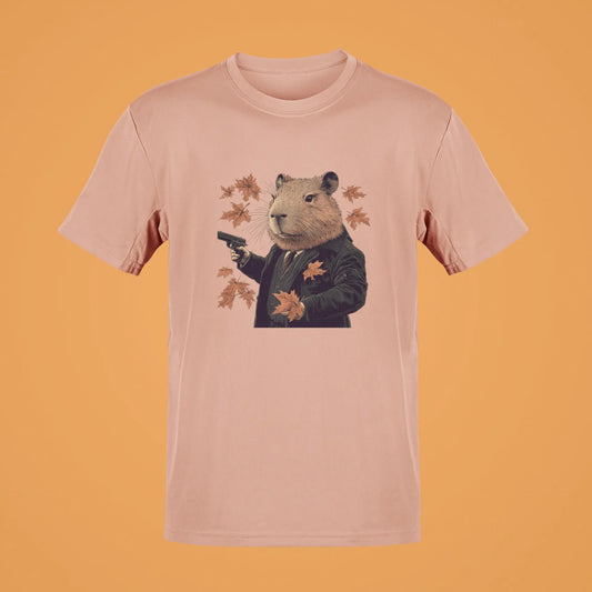 Capybara Fall Action Tee – Unique Casual Wear for Men and Women