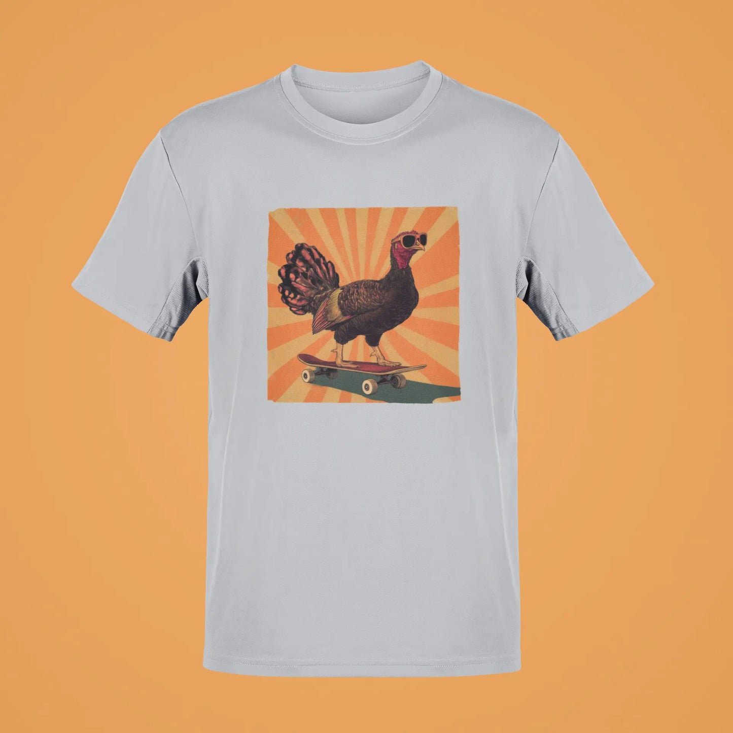 Skateboarding Turkey – Fun and Unique Graphic T-Shirt – Fall Themed Casual Wear for Men and Women